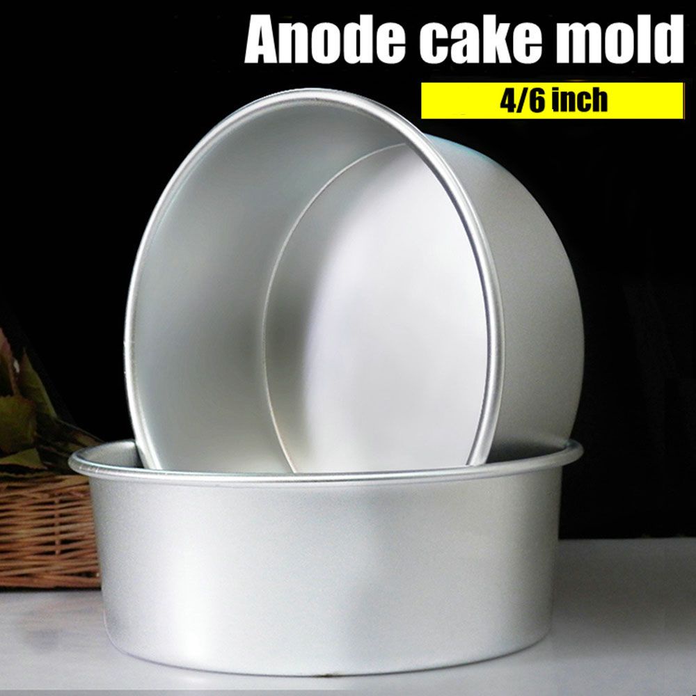 Khuôn Làm Bánh Pudding / Pudding / Pudding / Bánh Đáy Tròn Cố Định Bằng Hợp Kim Nhôm 4 / 6inch Diy