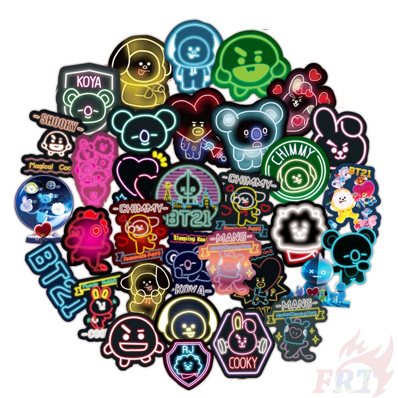 Set 50 miếng dán trang trí in hình nhóm nhạc BTS BT21 Series 03