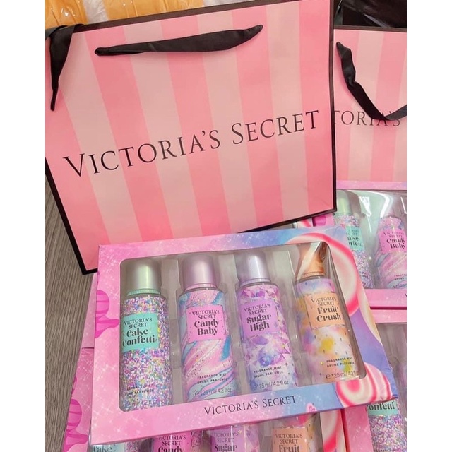 [FREE SHIP] Combo Set 4 Chai Xịt Thơm Victoria Kèm Túi