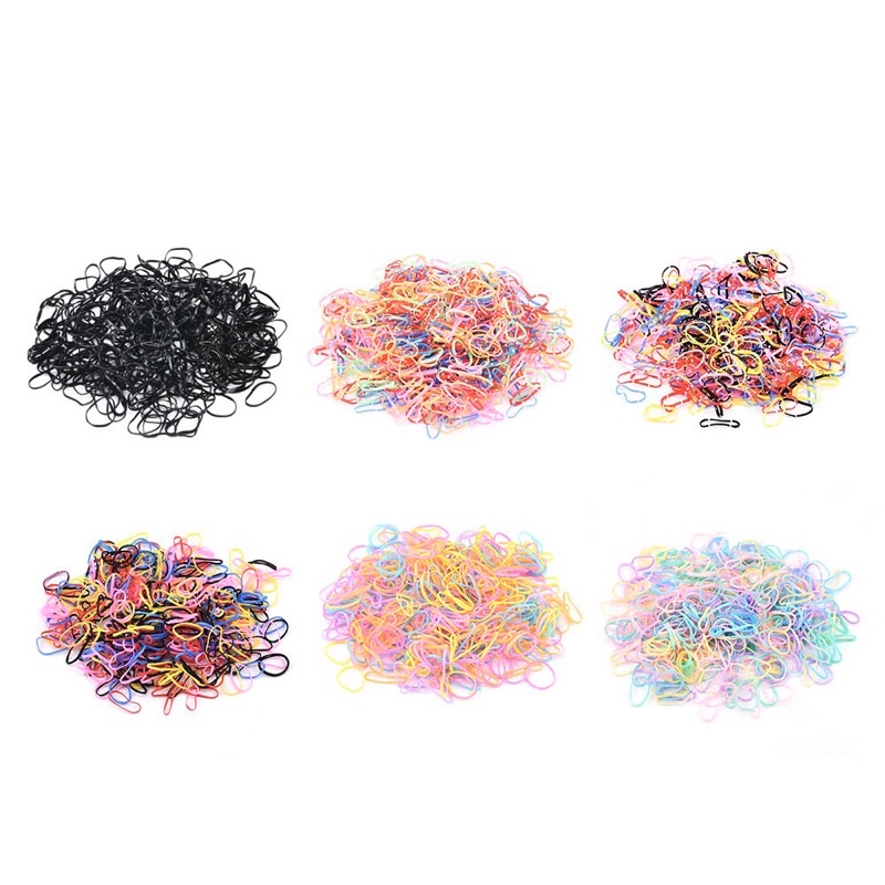 Set 1000 dây buộc tóc co giãn nhiều màu thời trang cao cấp