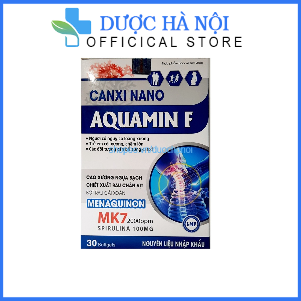 Viên uống canxi nano aquamin F cho người loãng xương , trẻ em còi xương, chậm lớn , giúp bổ sung canxi – hộp 30 viên