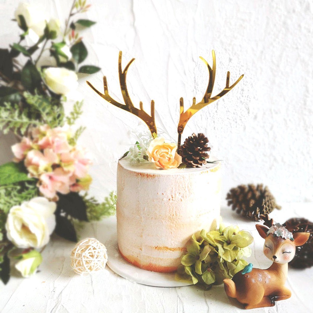 Topper Trang Trí Bánh Kem Hình Tuần Lộc