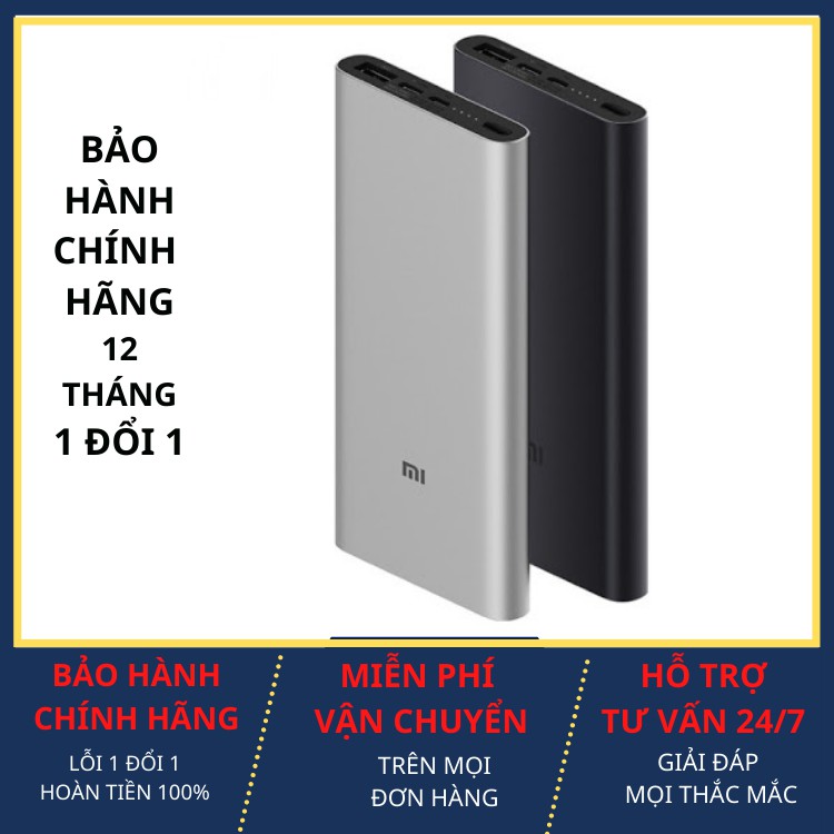 Pin Sạc dự phòng Xiaomi Gen 3 10000mAh/20000mAh [Chính hãng]   Bản Sạc Nhanh–Xiaomi Mi 18W/45W Bảo hành 6 tháng 1 đổi 1