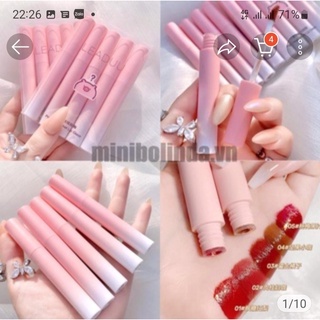 Sét son kem Ruhuatuo heo hồng 5 cây xinh xắn - Nội địa Trung