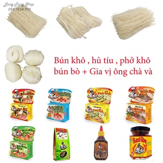 Bún bò khô , hủ tíu sa đéc , phở khô , bún khô và viên gia vị ông chà và