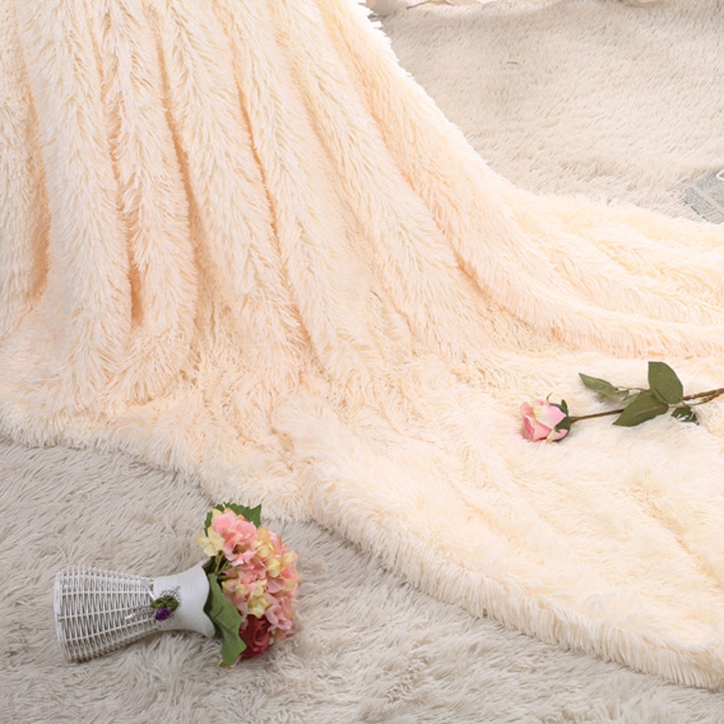 Chăn Lông Nhung Dài Mềm Mại Màu Trơn Đa Ứng Dụng