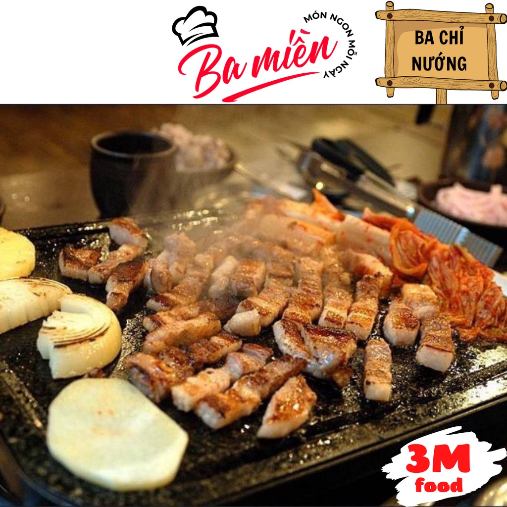 Ba chỉ heo cắt lát nướng bếp điện, chiên giòn khay 500gr  3M FOOD GS