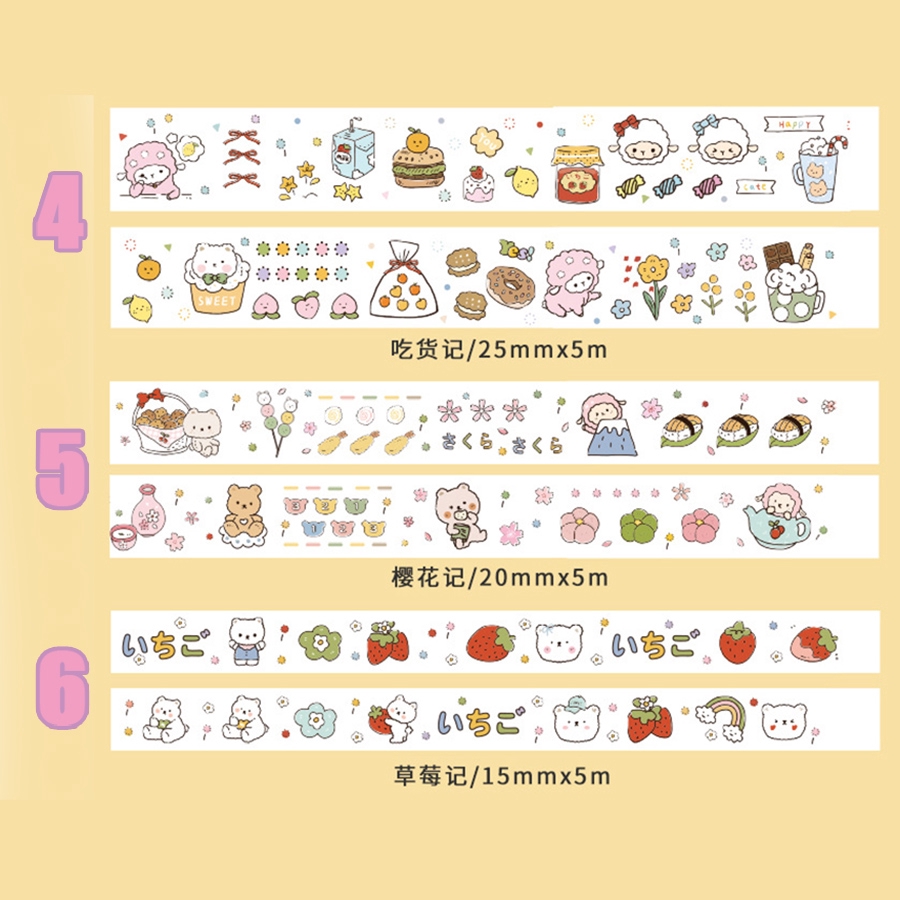 Annami Masking Tape Lovely Bear Washi Tape DIY Scrapbooking Decor Stationery