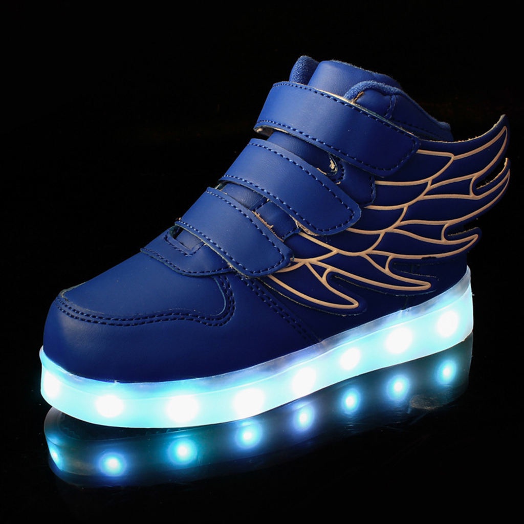 Giày Sneaker Có Đèn LED Nhấp Nháy Màu Xanh Dương 25 Cho Bé Trai &amp; Gái