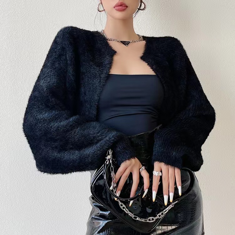 DUNEA Áo khoác len dệt kim phong cách Hàn Quốc thời trang dành cho nữ