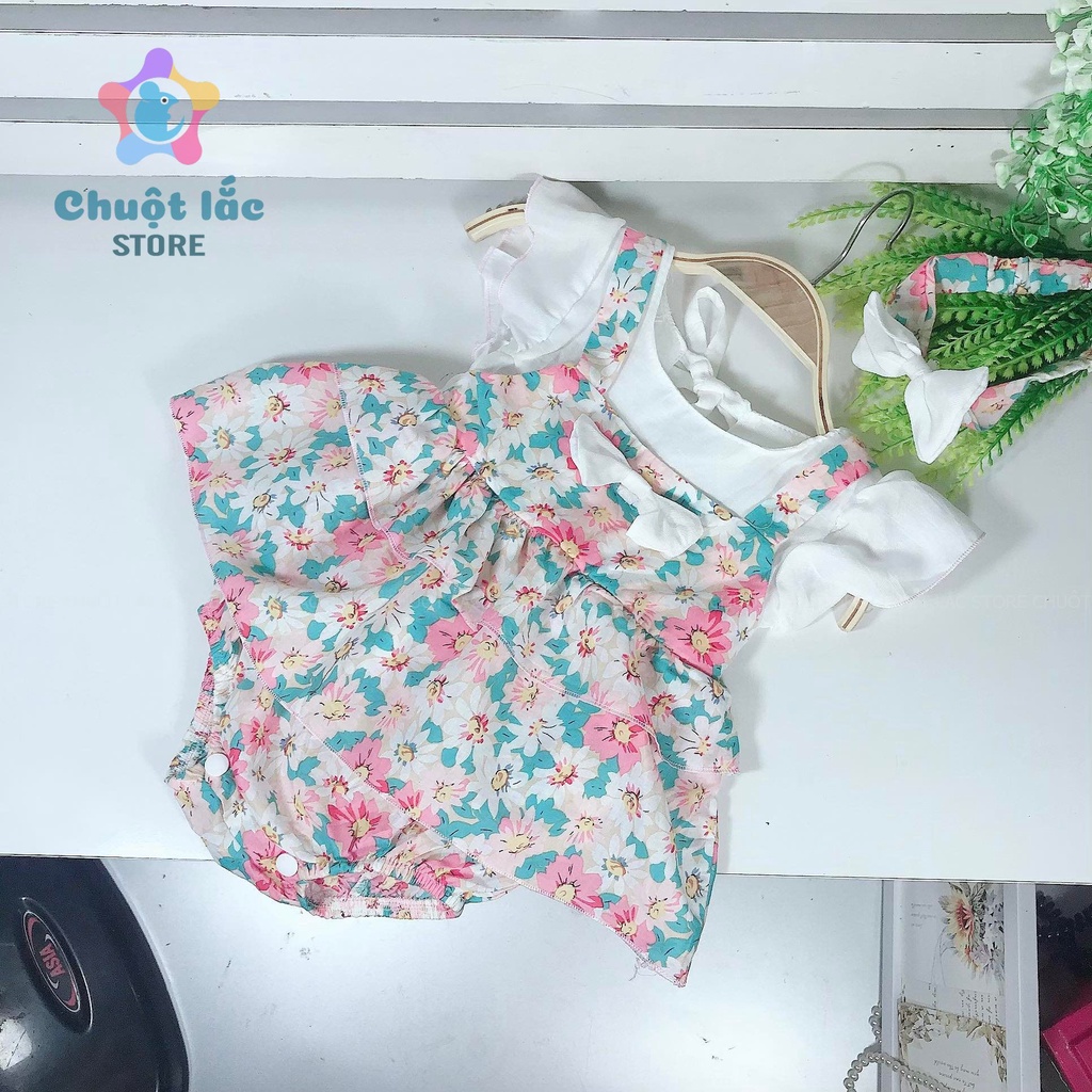 Bộ Đồ Body CHo Bé Gái Chuột Lắc Store Kiểu Váy 2 Tầng Kèm Tuban Chất Đũi Lụa 3kg Đến 12kg