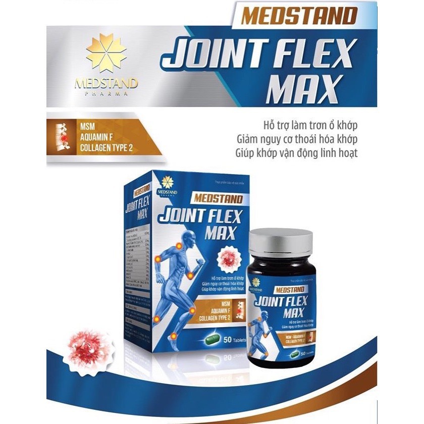 Viên uống Bổ Khớp Joint Flex Max Medstand Xương Khớp, Bôi Trơn Ổ Khớp, Tái Tạo Sụn, Hộp 50 viên, hộp 30 viên