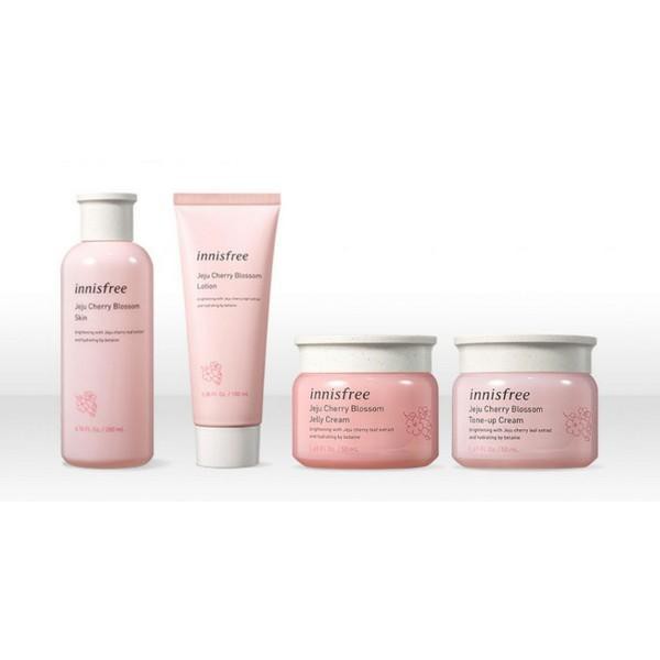 Bộ Dưỡng Nâng Tone Sáng Da Và Dưỡng Ẩm Innisfree Jeju Cherry Blossom Cream Duo Set (4 Sản Phẩm)