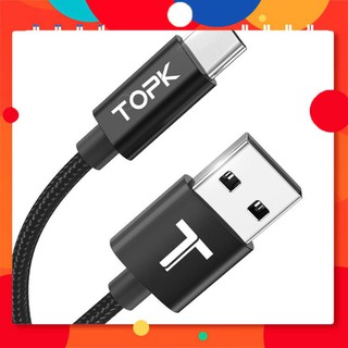 Cáp sạc thương hiệu TOPK AN18 cổng TypeC và Micro USB  2.4A 1m TPHCM