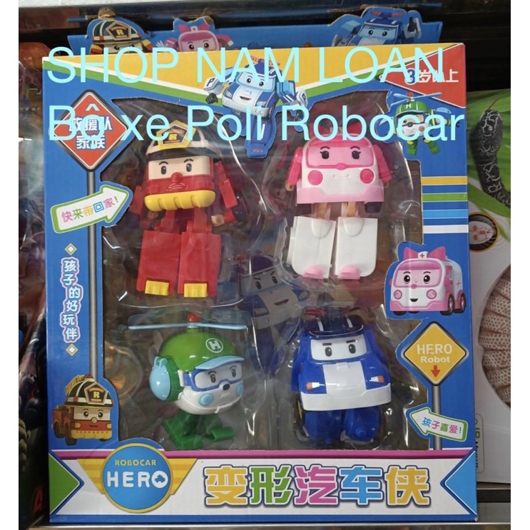 Hộp 4 Xe Đồ Chơi Robocar Poli Lắp Ghép Biến Hình 868-4