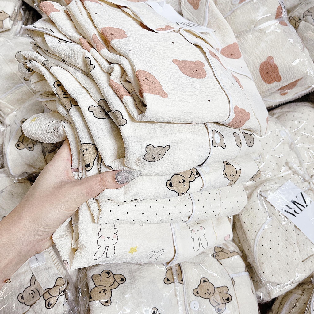 Pijama hình gấu cute dễ thương phong cách Hàn Quốc khách đọc mô tả sản phẩm trước khi đặt hàng giúp em ạ