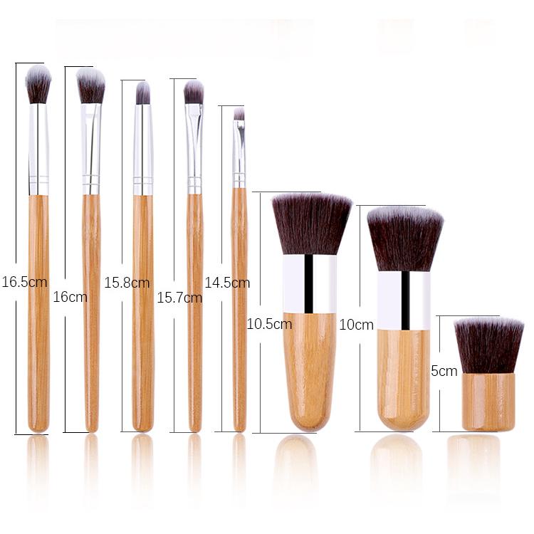 11 pcs/Pack Beauty Tools Makeup Brush Bamboo Handle
