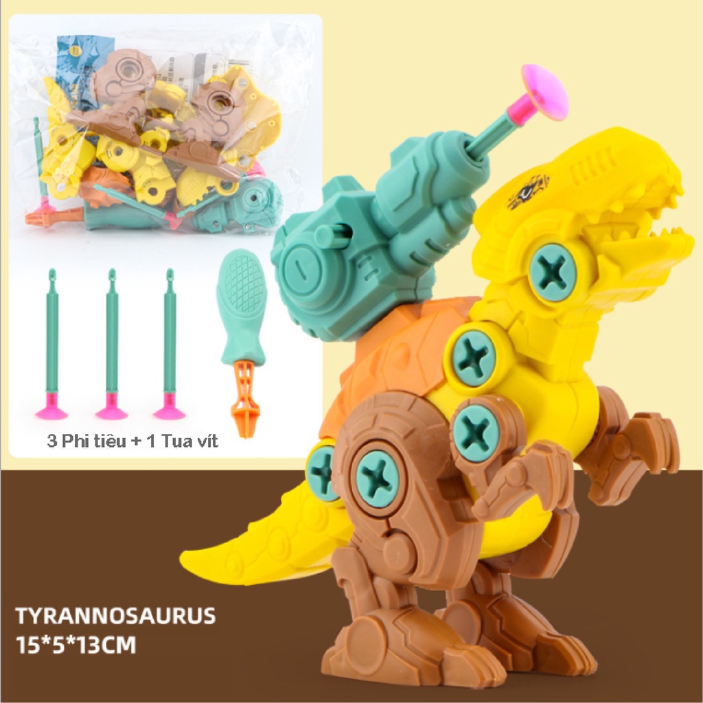 Đồ Chơi Thông Minh Khủng Long Lắp Ráp Cho Bé Loại Lớn Kèm Phi Tiêu Nhựa Cao Cấp