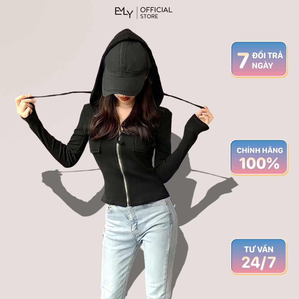 Áo khoác thun nữ tay dài Emilyshop ulzzang