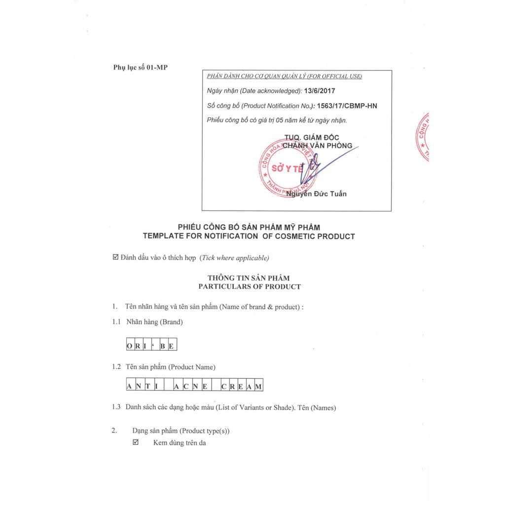 Kem Bôi Mụn Oribe Anti Acne Cream 20g | BigBuy360 - bigbuy360.vn