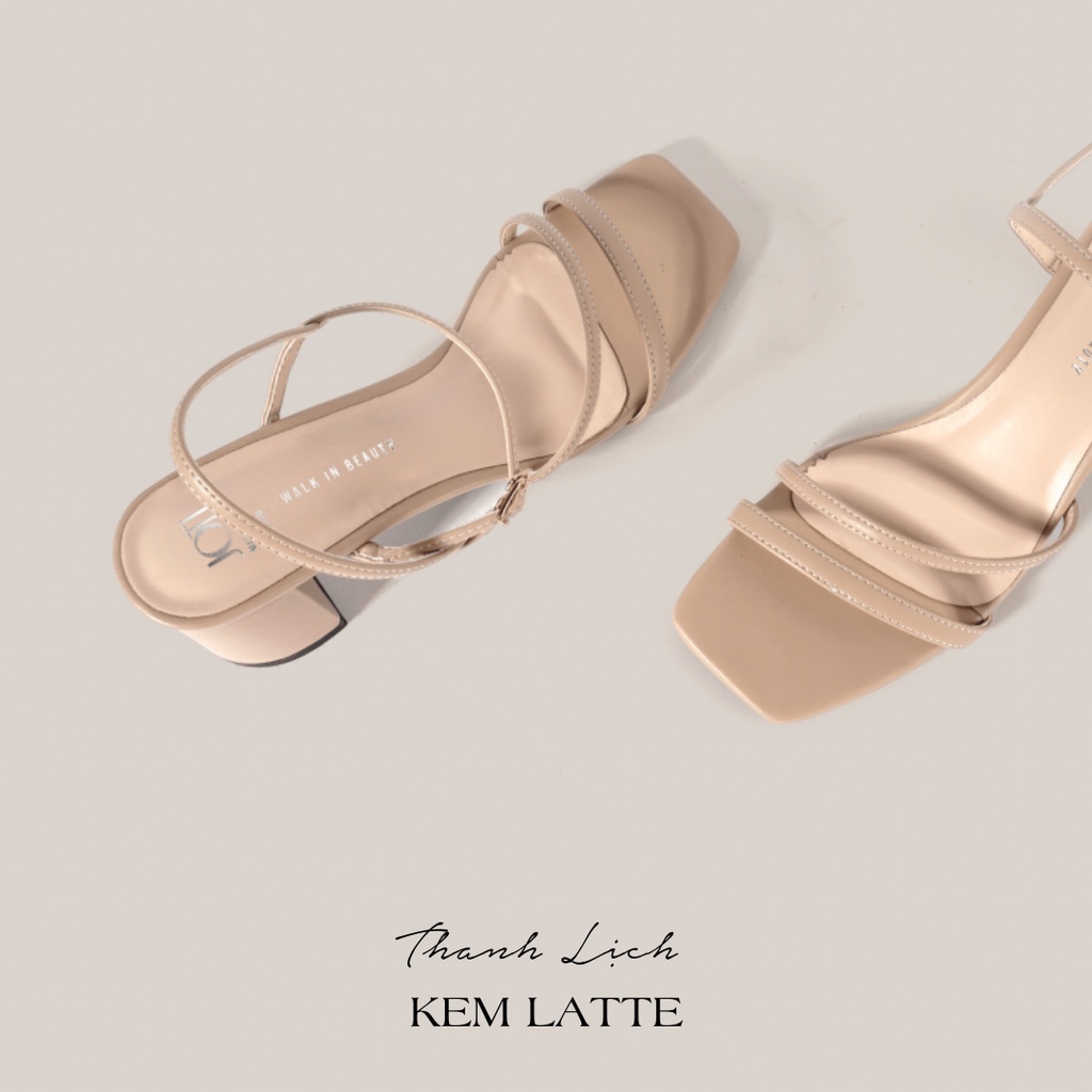 Giày Xăng Đan Nữ JOTI Iris Sandals 3304VN5 - Mũi Vuông Quai Hậu Đế Trụ Vuông Cao 6cm Da Mờ - Mang Công Sở Dự Tiệc