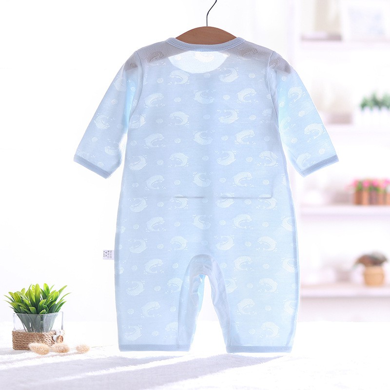 Áo liền quần Body cotton dài tay mỏng mặc hè thu cho bé trai bé gái 0-12tháng Hàng Quảng châu xuất Nhật BDH02