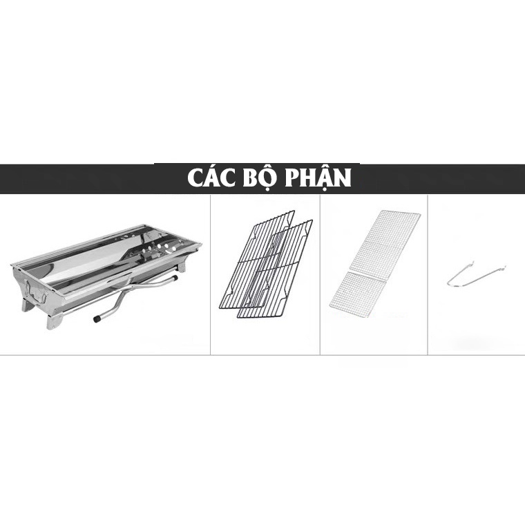 Bếp nướng than hoa không khói BBQ ngoài trời cao cấp, chất liệu inox không gỉ, gấp gọn tiện lợi