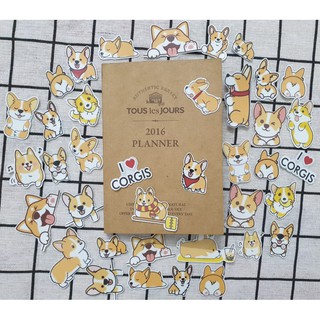 Set 40 sticker chó corgi