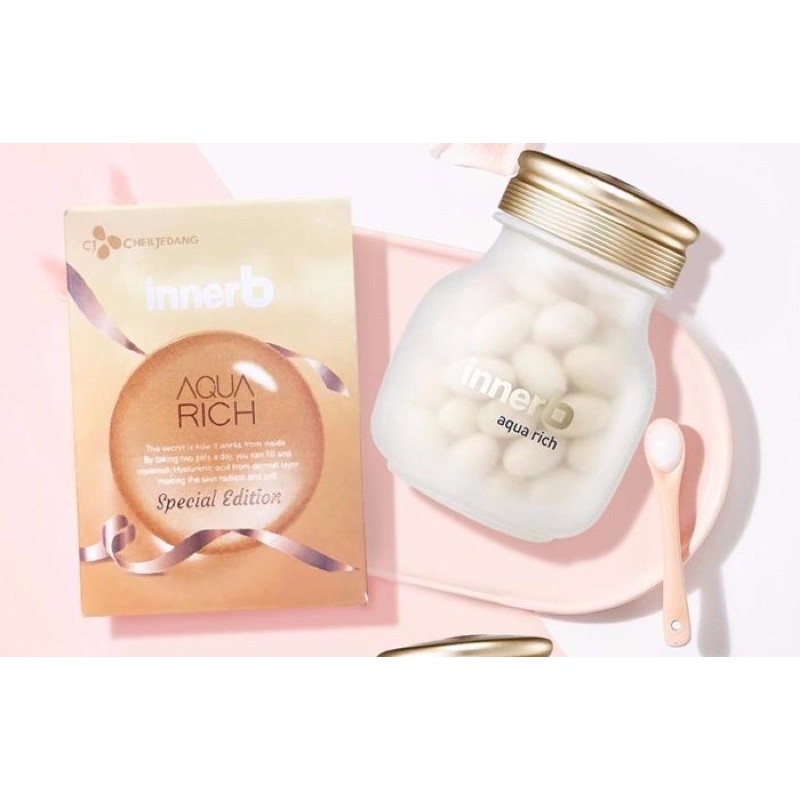 Viên uống cấp nước Aqua rich bổ sung Collagen giúp da sáng, căng bóng CJ Innerb Aqua Rich