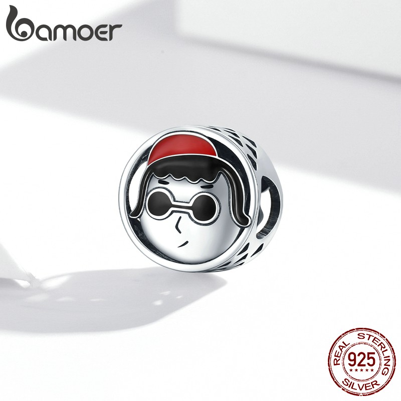 Hạt phụ kiện Bamoer Scc1991  bạc 925 họa tiết hoạt hình bé trai thời trang quyến rũ dùng làm vòng tay thủ công