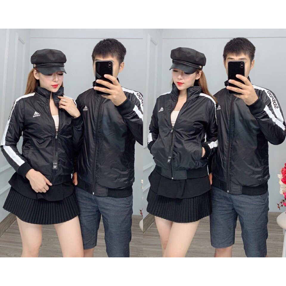 [P1] Áo khoác cặp đôi dù 2 lớp chạy sọc tay cực chất - khoát nam nữ đẹp không nón