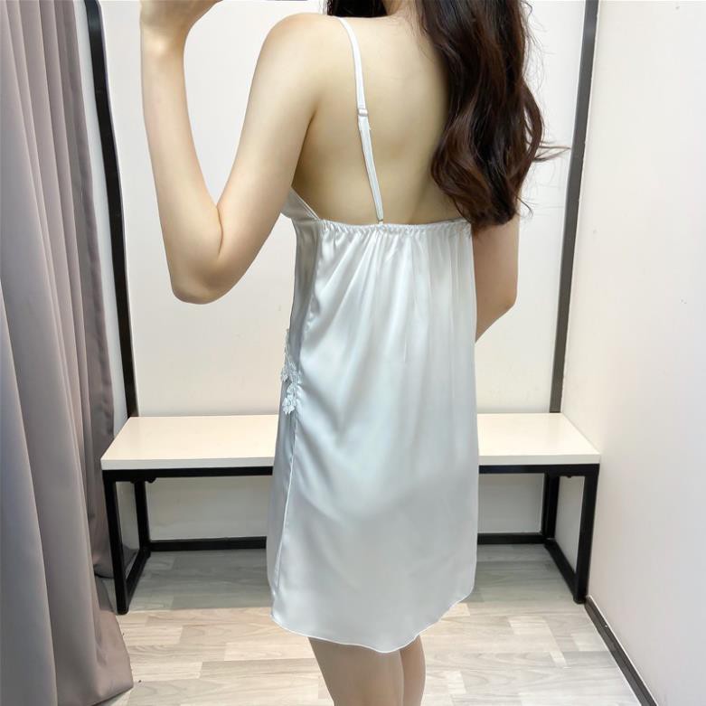 THANH LÝ - Váy ngủ lụa phối ren hoa chéo