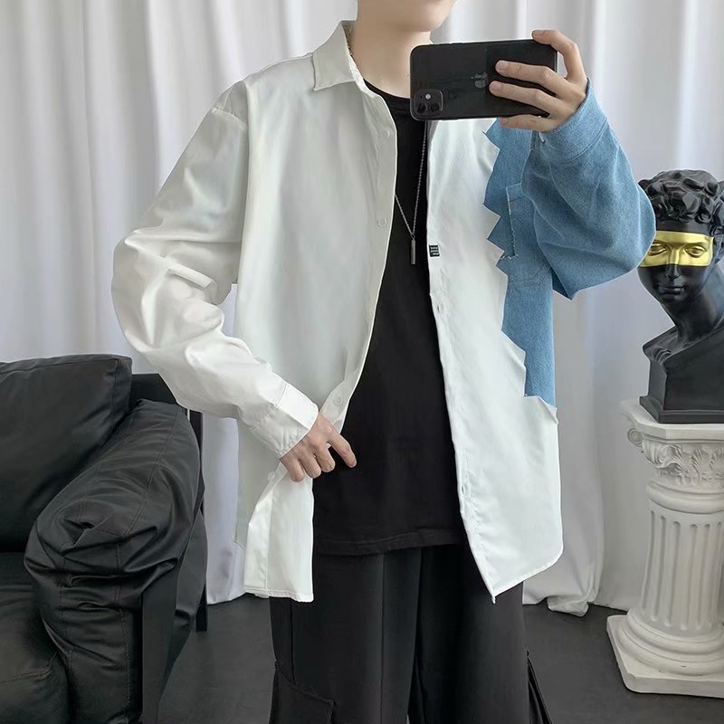 Korean fashion men's long-sleeve crew neck shirt | BigBuy360 - bigbuy360.vn
