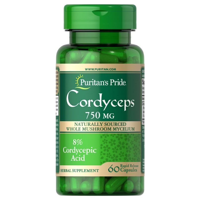 Đông trùng hạ thảo Cordyceps Mushroom 750mg 60 viên Puritan's Pride