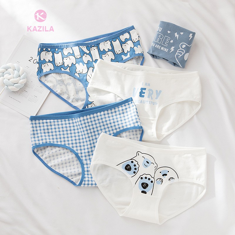 Quần lót Teen nữ dễ thương hình Gấu, Quần lót nữ cotton cao cấp kháng khuẩn Kazila QLT3 | BigBuy360 - bigbuy360.vn