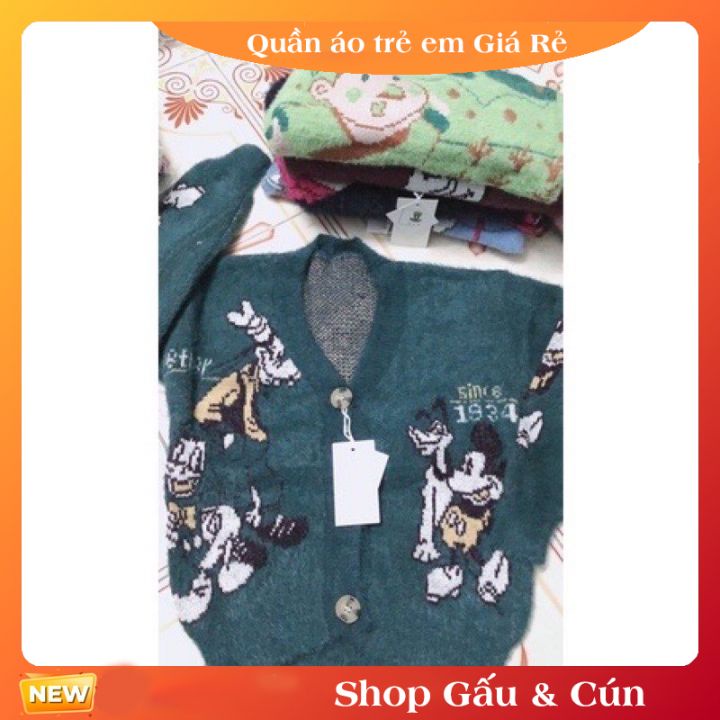 Áo khoác cadigan len lông thỏ cho bé trai bé gái hàng Quảng Châu new 100% dệt cao cấp 23-24kg