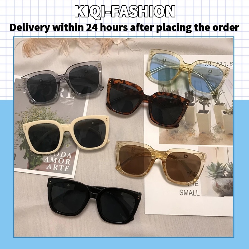 Kính Mát Gọng Vuông Chống Tia UV Phong Cách Hàn Quốc