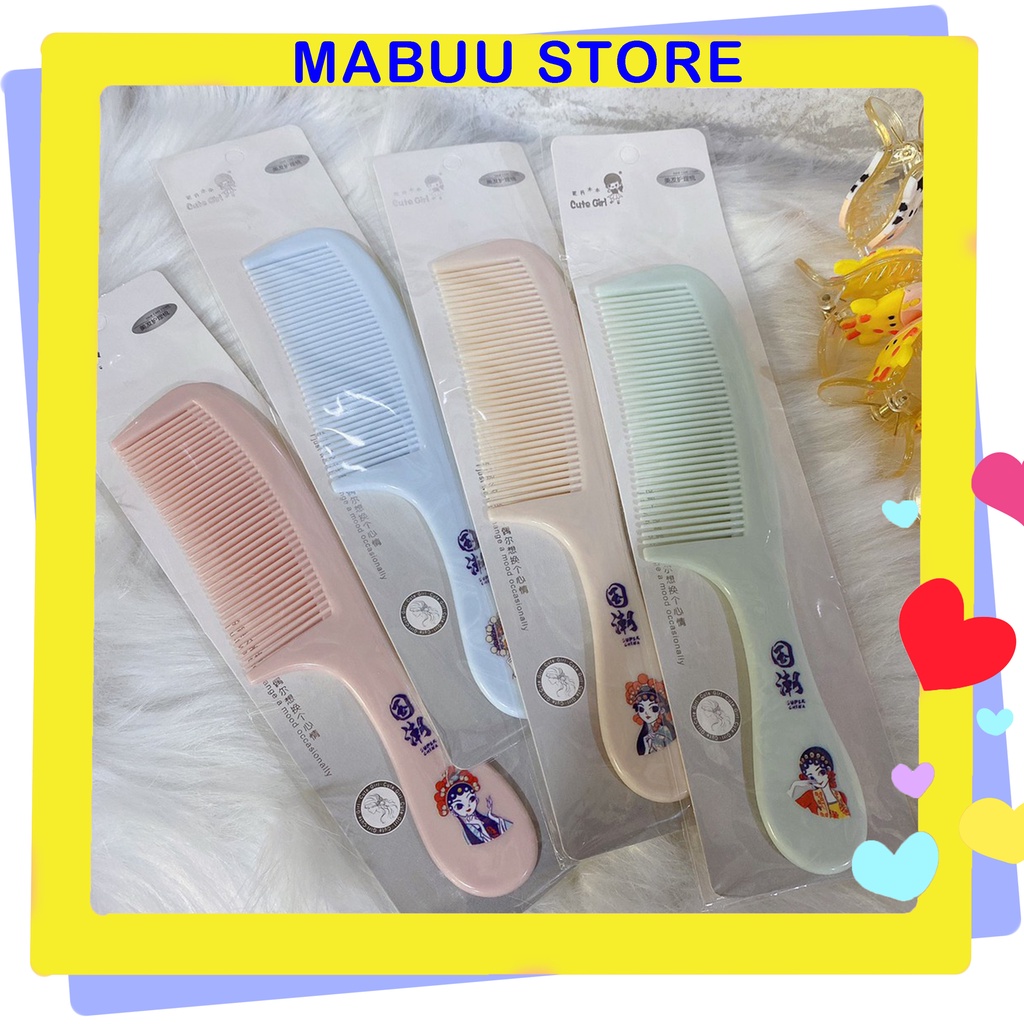 Lược chải tóc họa tiết hình cô gái dễ thương [Mẫu Cô Gái] 6026