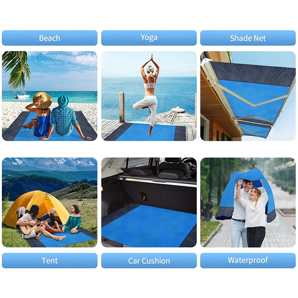 Thảm Dã Ngoại Chống Thấm Nước/Chống Cát 200*210cm Có Thể Gấp Gọn Tiện Dụng