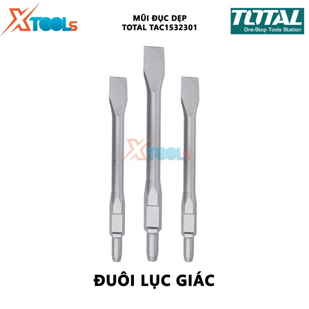 Mũi đục dẹp đuôi lục giác TOTAL TAC1532301 | Phù hợp sử dụng cho model Total : TH215451,TH217451 [CHÍNH HÃNG] [XTOOLs]