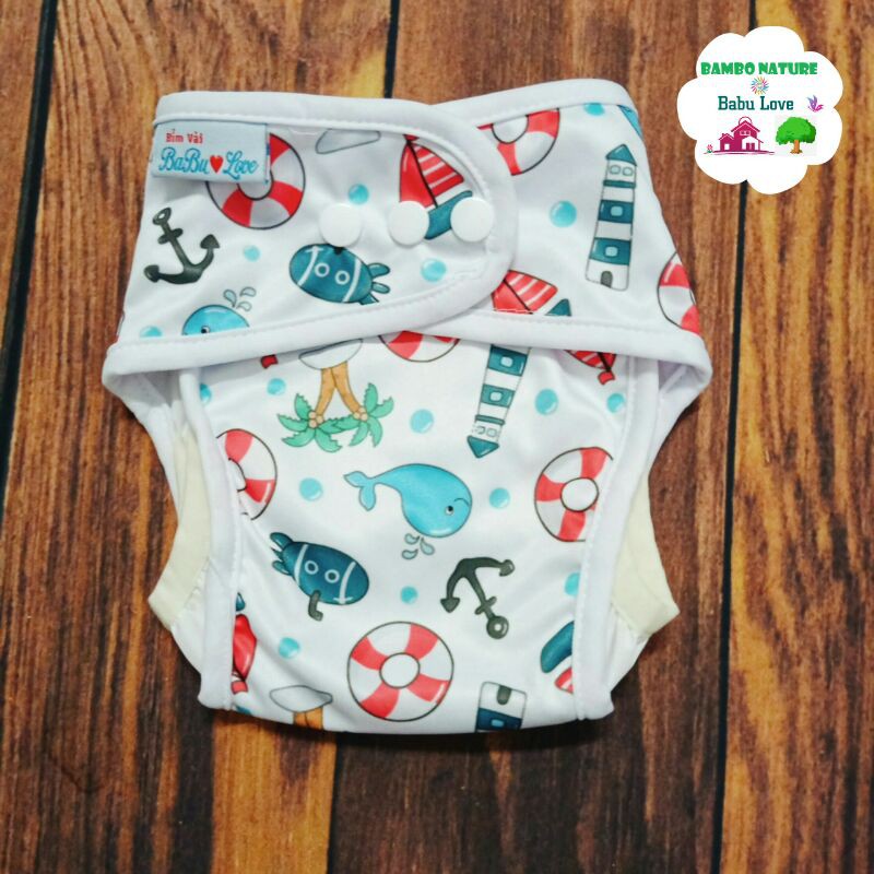 BỘ BỈM VẢI HIỆN ĐẠI BAMBOO NATURE BABU LOVE CHỐNG TRÀN SIZE M, L