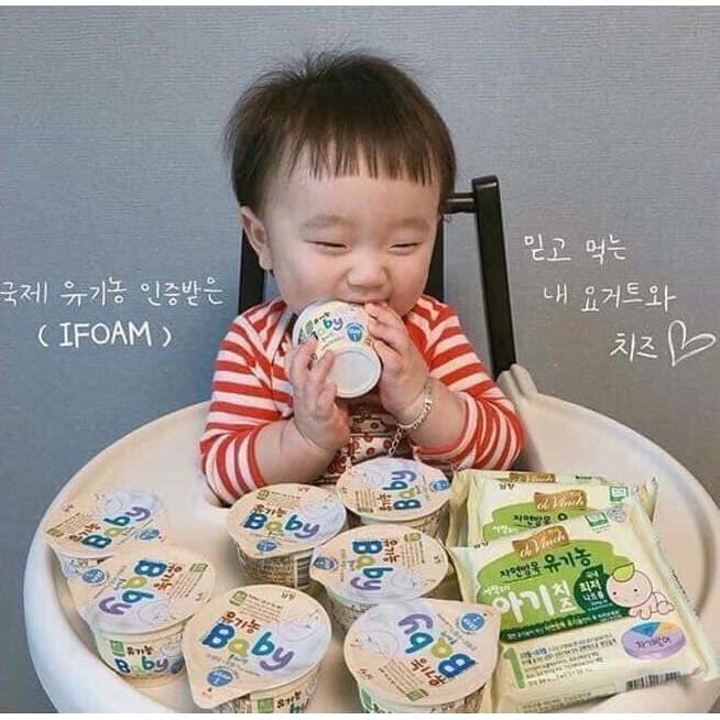 Phô mai hữu cơ tách muối Hàn Quốc số 1, gói 10 miếng cho bé ăn dặm từ 6m HSD : T1/2022