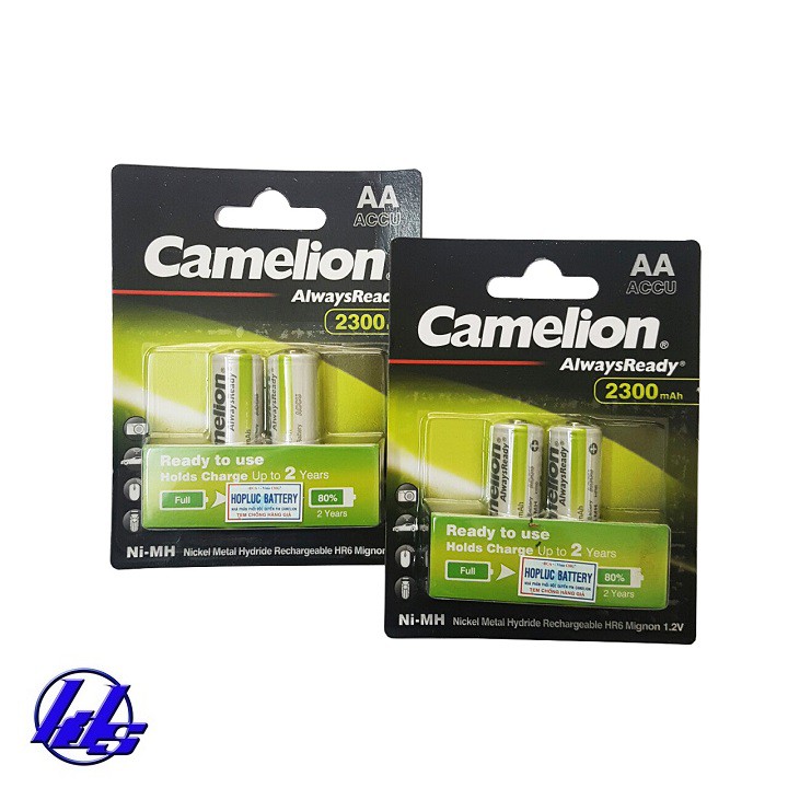 Pin sạc AA Camelion AlwaysReady 2300mAh - Vỉ 2 viên