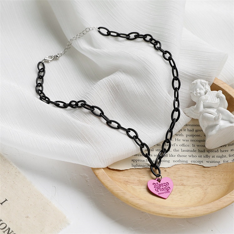 Vòng cổ Ngắn Mặt Trái Tim Phong Cách Hip Hop Cá Tính Cho Nữ