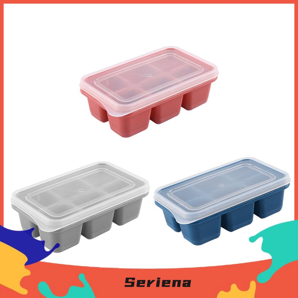 Se Khuôn Silicon Làm Đá Viên Hình Vuông Có Nắp Đậy Diy