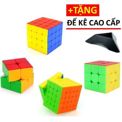 ComBo 4 Rubik 2x2, 3x3, 4x4, 5x5 - Rubic Hàng Cao cấp, Xoay trơn, Cực Mượt