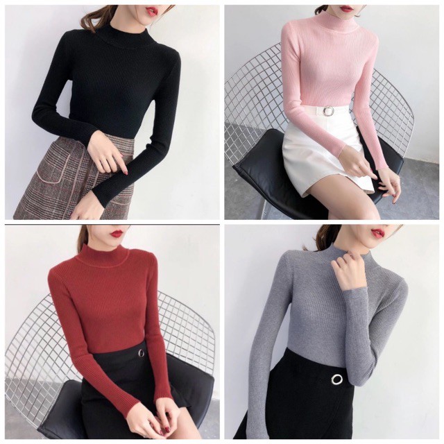 ÁO LEN CỔ 3 PHÂN CHẤT ĐẸP MỀM MỊN, CO GIÃN THOẢI MÁI