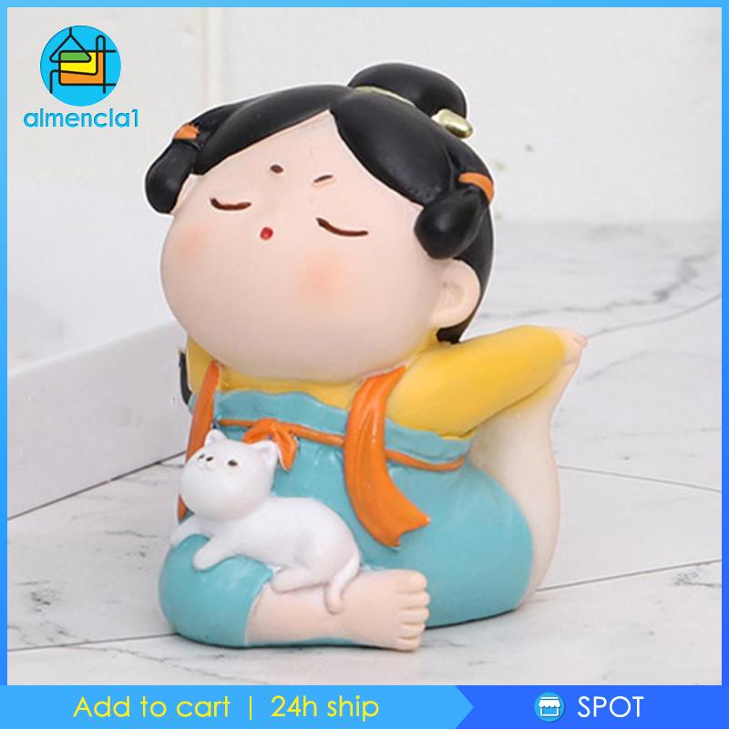 Tượng Người Tập Yoga Almencla1 Phong Cách Trung Hoa Cổ Điển Dùng Để Trang Trí Xe Hơi