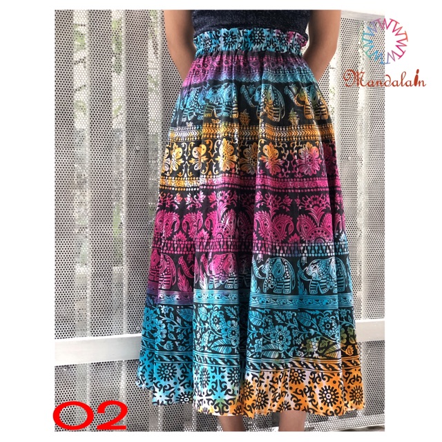 [Hàng nhập] Chân váy xoè thổ cẩm nhập khẩu Ấn Độ  freesize boho đẹp độc lạ | BigBuy360 - bigbuy360.vn
