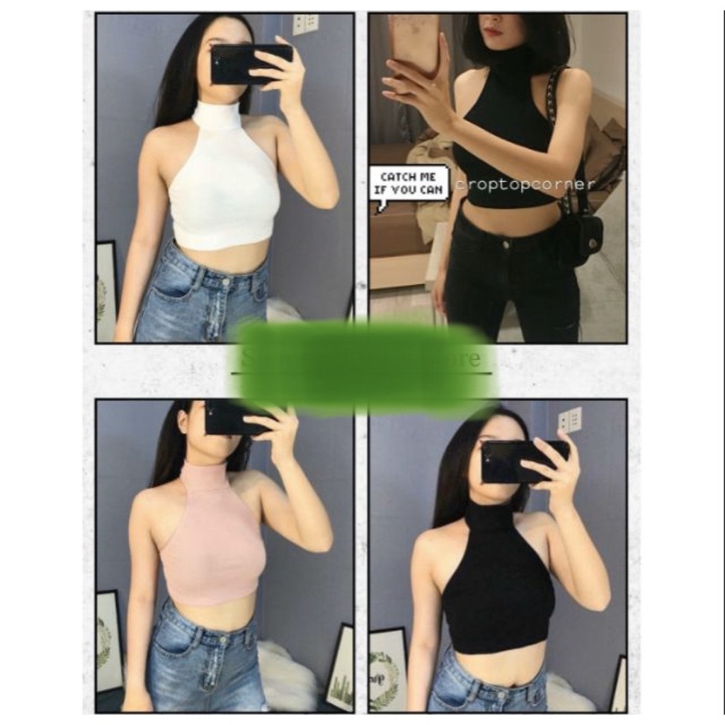 Áo croptop cổ lọ siêu cưng L2- Áo crotop basic (kèm ảnh thật)